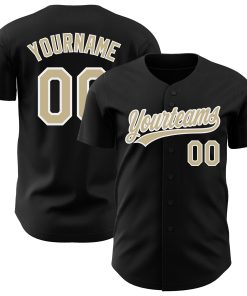 Custom Black Vegas Gold-White Authentic Jersey