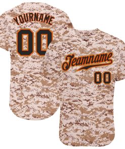 Custom Camo Black-Orange Authentic Salute To Service Jersey