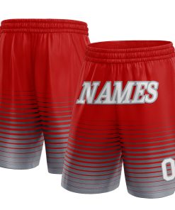 Custom Red White-Gray Pinstripe Fade Fashion Authentic Basketball Shorts