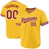Custom Gold Maroon-White Authentic Throwback Jersey