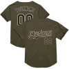 Custom Olive Black-Cream Mesh Authentic Throwback Salute To Service Jersey