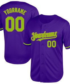 Custom Purple Neon Green-Old Gold Mesh Authentic Throwback Jersey